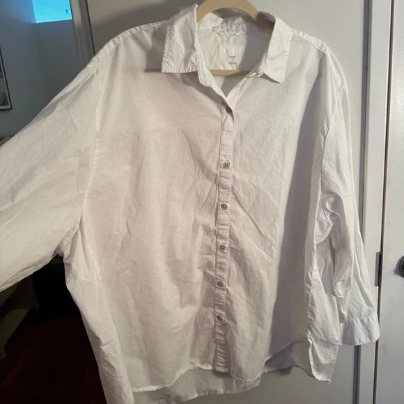 AERIE Good Day Button Down Shirt - White - Picture 3 of 5